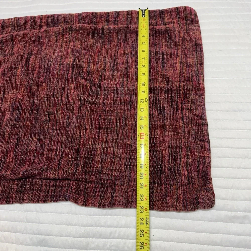 Pottery Barn‎ Velvet And Knit Pillow Cover With Buttons Red 23x29